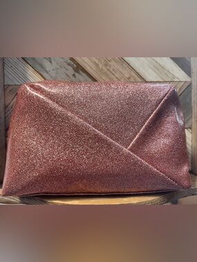 Lancome Rose Gold Glitter Cosmetic Pouch NWOT